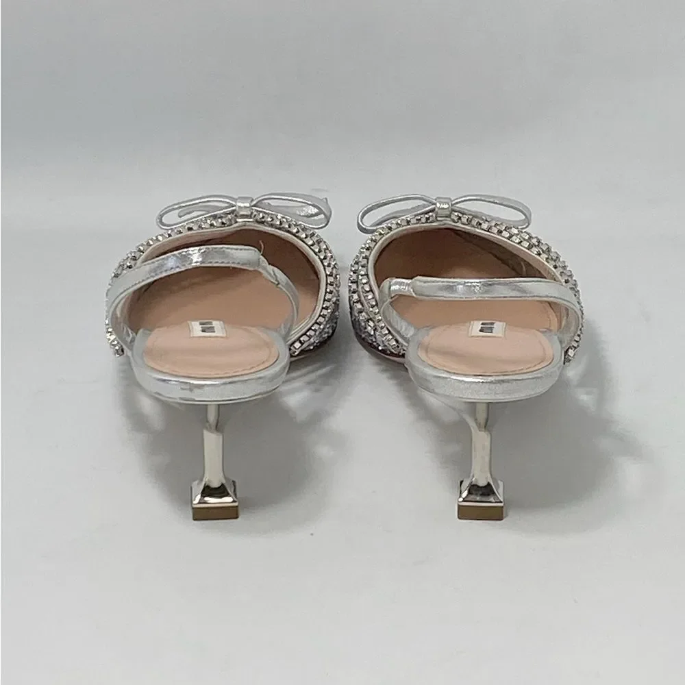 Miu Miu Jeweled Slingback Glitter Pumps size 37